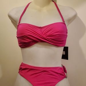 Beach Joy 2-Piece Bathing Suit Hot Pink size Small NWT